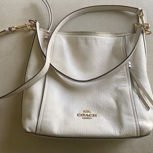 Coach cream leather satchel